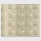 kerstbomen Roos Ivory Faux Gold Glitter Wood Cadeaupapier (Vlak)