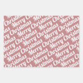 kerstbomen, roos met sneusstof voor prettige kerst inpakpapier vel (Voorkant 3)