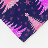 kerstbomen Roze blauw patroonontwerp Fleece Deken (Hoek)