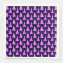 kerstbomen Roze blauw patroonontwerp