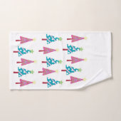 Kerstbomen Roze & Blauwe Badhanddoek Sets Bad Handdoek (Handdoek)
