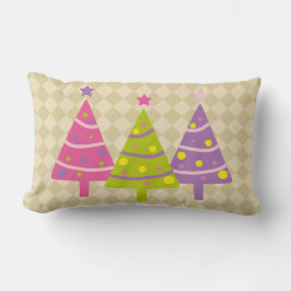 Kerstbomen Roze Cute Beige Kussen