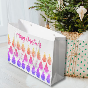 Kerstbomen roze groot cadeauzakje