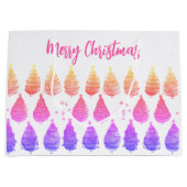Kerstbomen roze groot cadeauzakje (Voorkant)