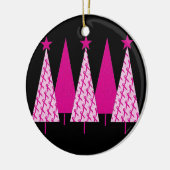 Kerstbomen - Roze koolstof voor borstkanker Keramisch Ornament (Links)