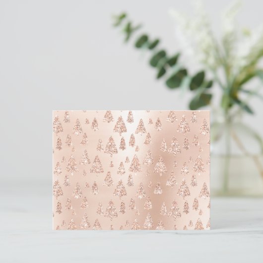 kerstbomen Roze roze roodbruine bruine poedel Feestdagenkaart (Staand voorkant)