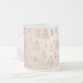 kerstbomen Roze roze roodbruine bruine poedel Matglas Koffiemok (Voorkant links)