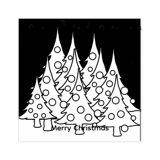 Kerstbomen  rubberstempel (Afrduk)