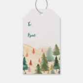 Kerstbomen Rustiek Bos Cadeaulabel (Achterkant)