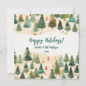 Kerstbomen Rustiek Bos Feestdagenkaart (Voorkant)