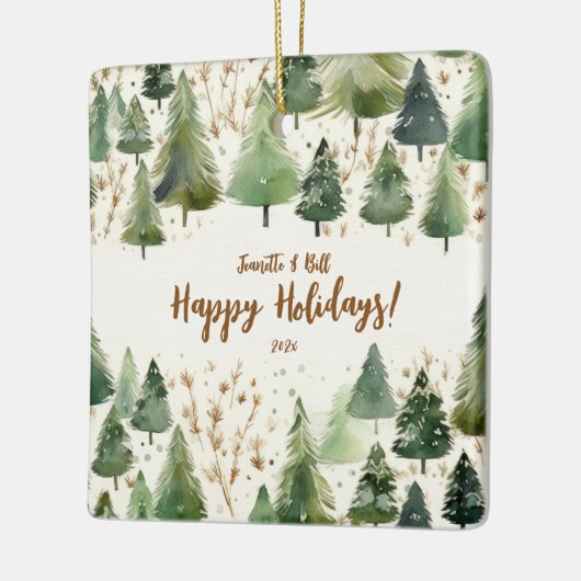 Kerstbomen Rustiek Bos Keramisch Ornament (Links)