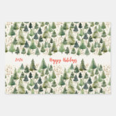 Kerstbomen rustiek inpakpapier vel (Voorkant 3)