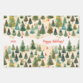 Kerstbomen rustiek inpakpapier vel (Voorkant 2)