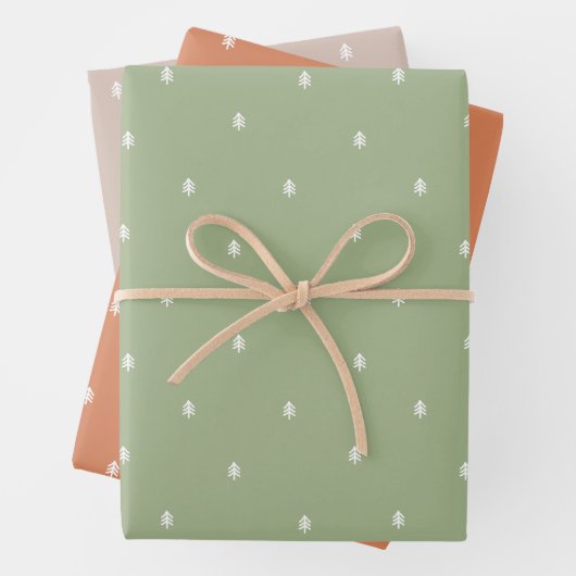 Kerstbomen Rustiek minimalistisch Scandinavisch Inpakpapier Vel (In situ)