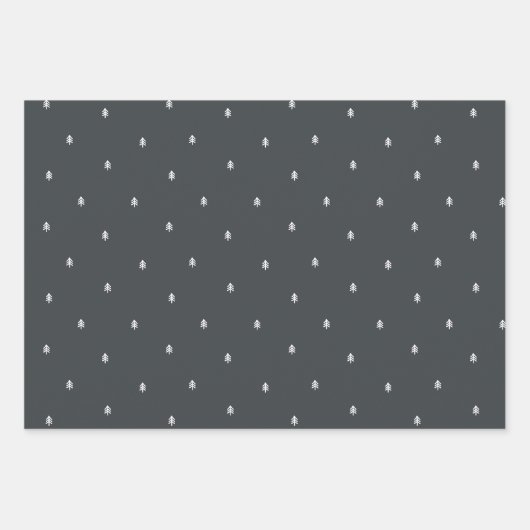 Kerstbomen Rustiek minimalistisch Scandinavisch Inpakpapier Vel (Voorkant 3)