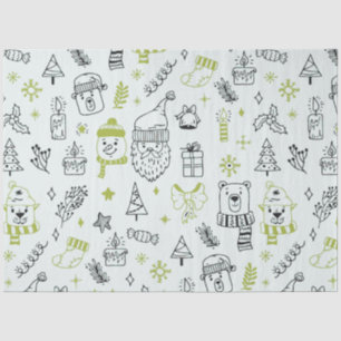 Kerstbomen Santa Beren Green Christmas Tissuepapier