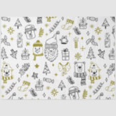 Kerstbomen Santa Beren White Christmas Tissuepapier (Voorkant)