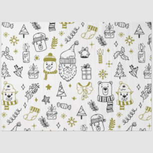 Kerstbomen Santa Beren White Christmas Tissuepapier