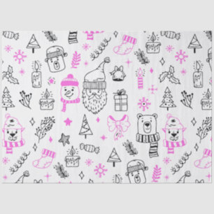 Kerstbomen Santa Beren White Christmas Tissuepapier