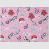 Kerstbomen Santa Hats Winter Bloemen Kerstmis Tissuepapier (Voorkant)