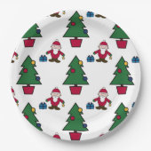 Kerstbomen & Santa Pattern Papier Bord (Voorkant)
