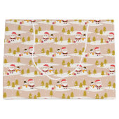 Kerstbomen, Santa Snowmen Groot Cadeauzakje (Voorkant)