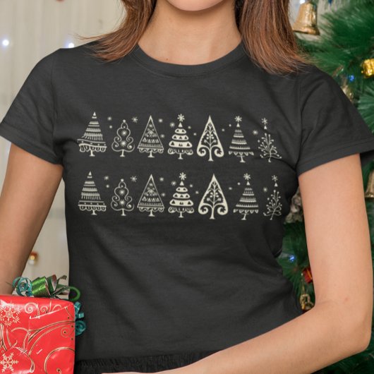 Kerstbomen Scandinavische minimalistische T-shirt