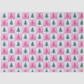 Kerstbomen Schaakbord Roze Groene Kerstmis Tissuepapier (Voorkant)