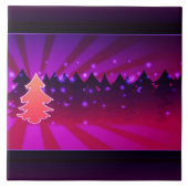 Kerstbomen Schakeringen van Paars Tegeltje (Voorkant)