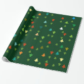 Kerstbomen seizoen patroon cadeaupapier (Uitgerold)