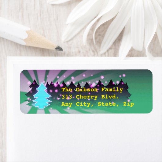 kerstbomen Shades of Green Adresetiketten Etiket (Insitu)