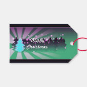 kerstbomen Shades of Green Gift Labels Cadeaulabel (Voorkant (Horizontaal))