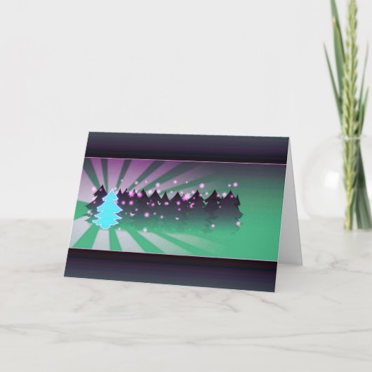 kerstbomen Shades of Green Holiday Kaart (Voorkant)