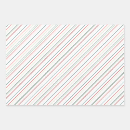 kerstbomen, sierbomen en strepen inpakpapier vel (Voorkant 3)