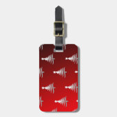 Kerstbomen Silver op rood Bagagelabel (Voorkant verticaal)