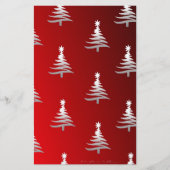 Kerstbomen Silver op rood Briefpapier (Voorkant)