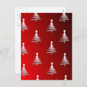 Kerstbomen Silver op rood Feestdagenkaart (Voorkant / Achterkant)