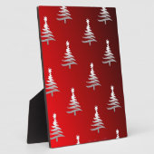 Kerstbomen Silver op rood Fotoplaat (Zijkant)