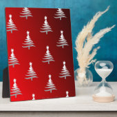 Kerstbomen Silver op rood Fotoplaat (Zijkant)
