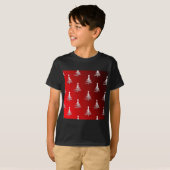 Kerstbomen Silver op rood T-shirt (Voorkant volledig)