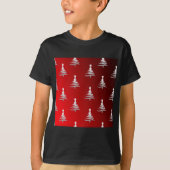 Kerstbomen Silver op rood T-shirt (Voorkant)