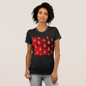 Kerstbomen Silver op rood T-shirt (Voorkant volledig)