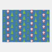 Kerstbomen & Sinterklaas Patroon Set van 3 Inpakpapier Vel (Voorkant 3)