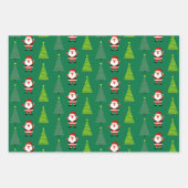 Kerstbomen & Sinterklaas Patroon Set van 3 Inpakpapier Vel (Voorkant 2)