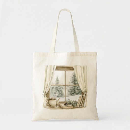 Kerstbomen Sneeuw Tote Bag (Voorkant)