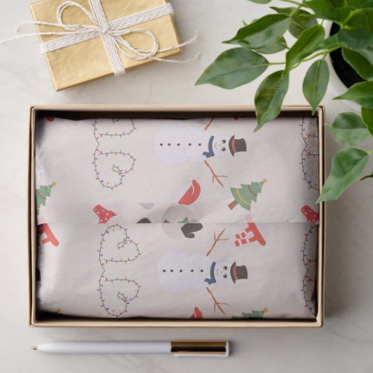 Kerstbomen Sneeuwmannen Harten Perzik Kerstmis Tissuepapier (Geschenk)
