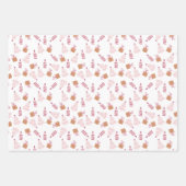 Kerstbomen Sneeuwmannen Kaarsen Cadeaus Kerstmis Inpakpapier Vel (Voorkant 2)