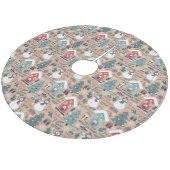 kerstbomen, sneeuwpoppen, cadeautjes en huizen fleece kerstboom rok (Gekanteld)