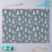 Kerstbomen Sneeuwpoppen Sneeuwvlokken Groene Kerst Tissuepapier (Craft)