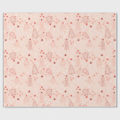 Kerstbomen Sneeuwvlok Licht Sinaasappel Kerstmis Cadeaupapier (Vlak)